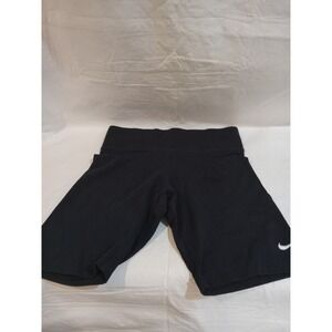 Nike Black Athletic Shorts Womens Medium Mid Thigh Swoosh Logo